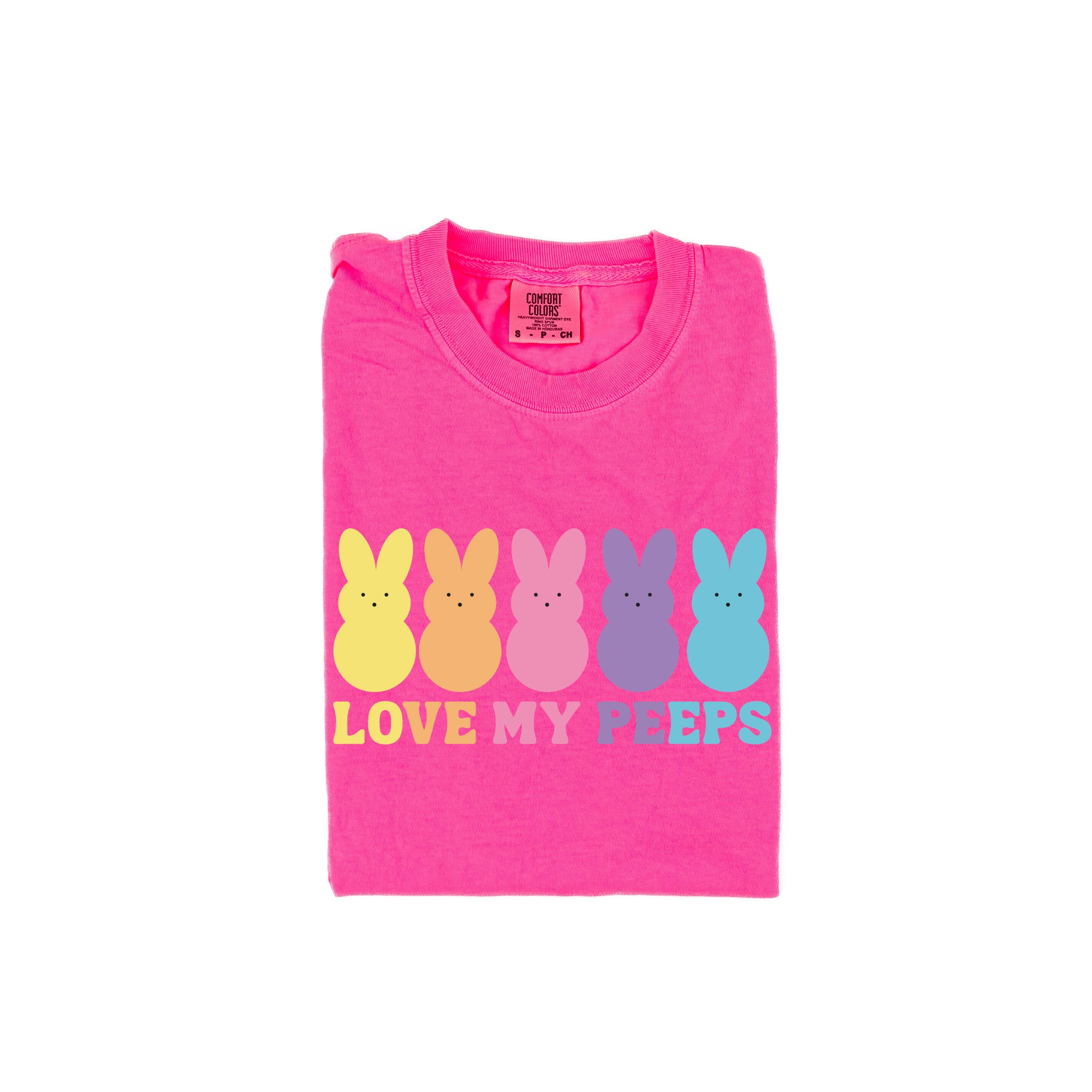 Love My Peeps - Neon - Comfort Colors Tee Little Mama Shirt Shop