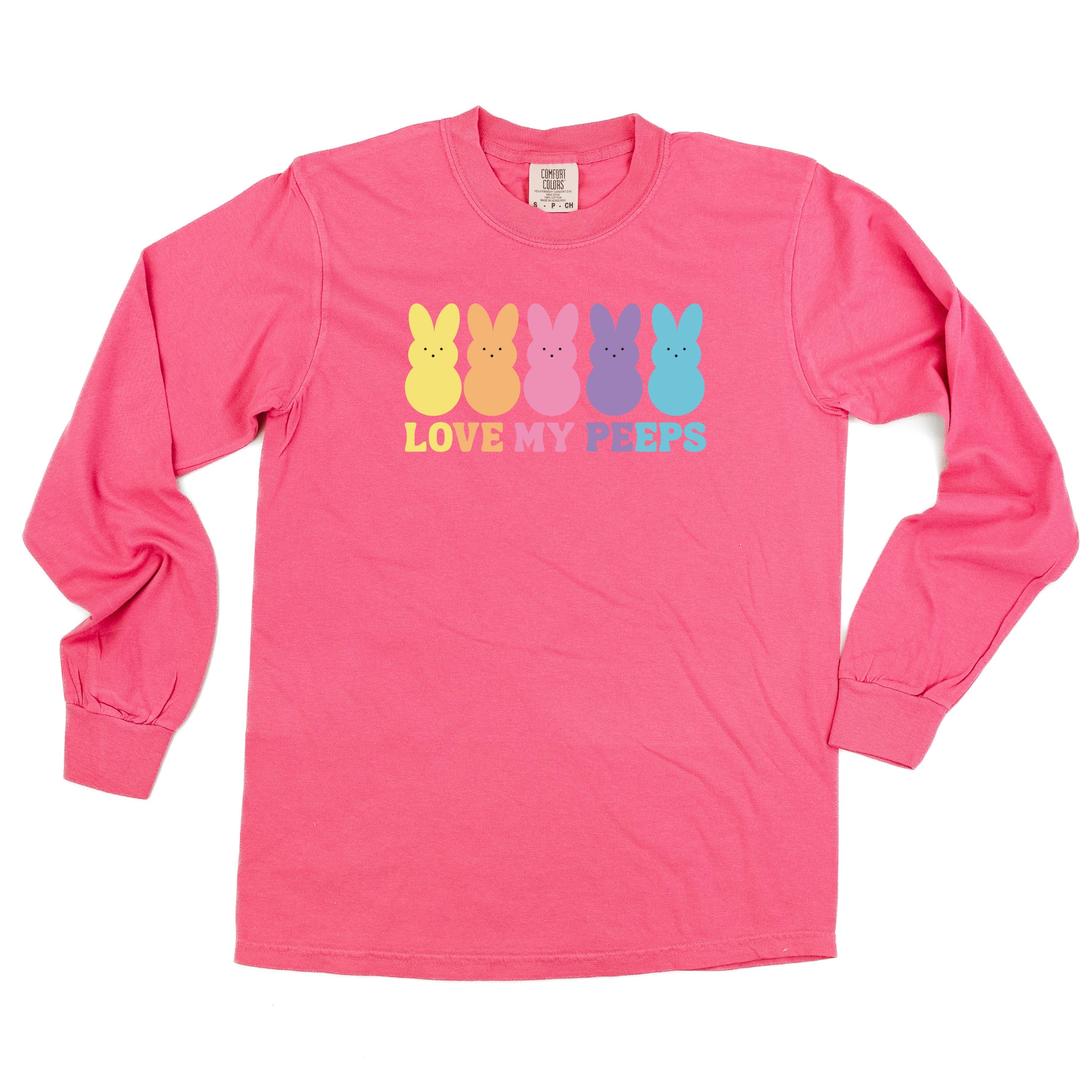 Love My Peeps - Neon - LONG SLEEVE Comfort Colors Tee Little Mama Shirt Shop