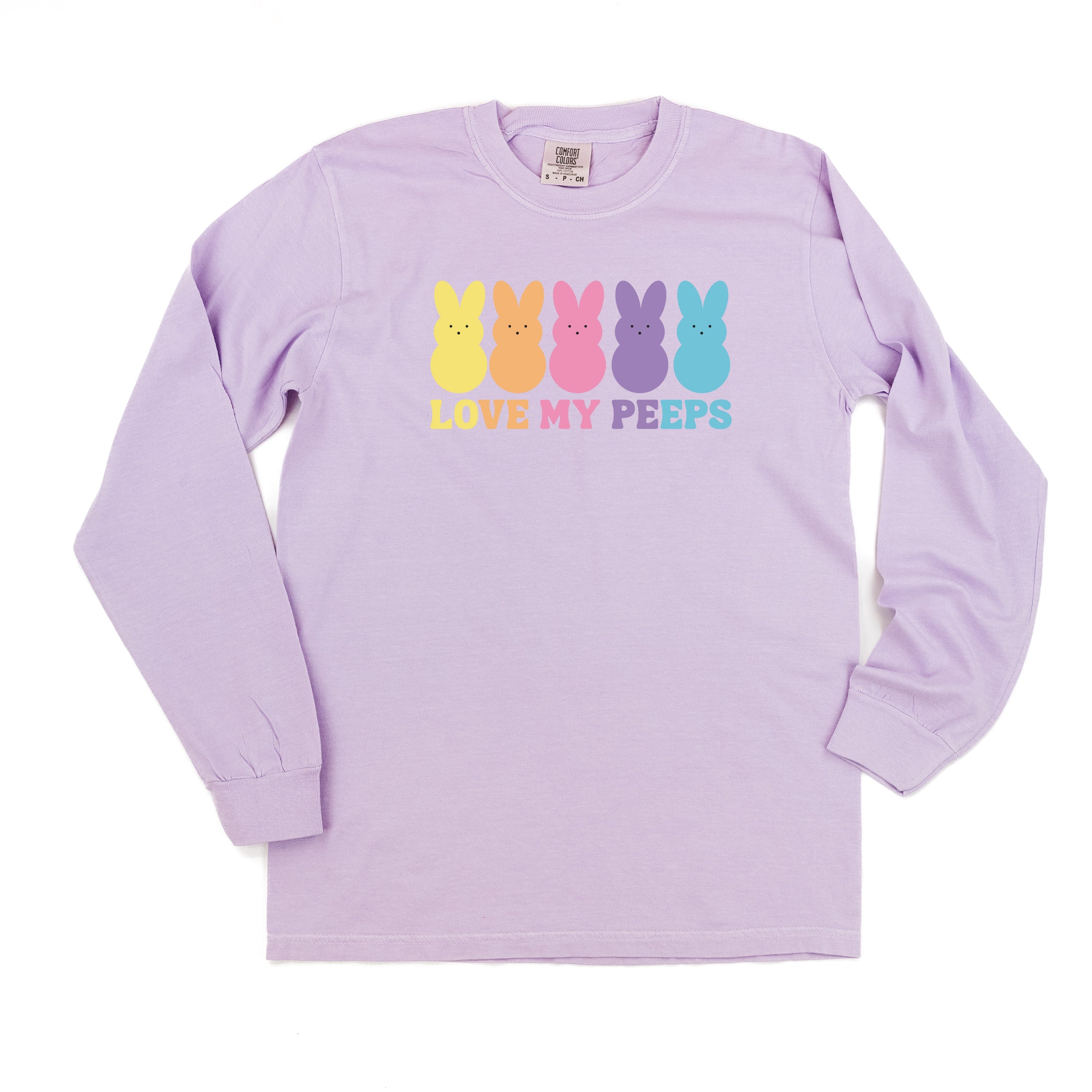 Love My Peeps - Neon - LONG SLEEVE Comfort Colors Tee Little Mama Shirt Shop