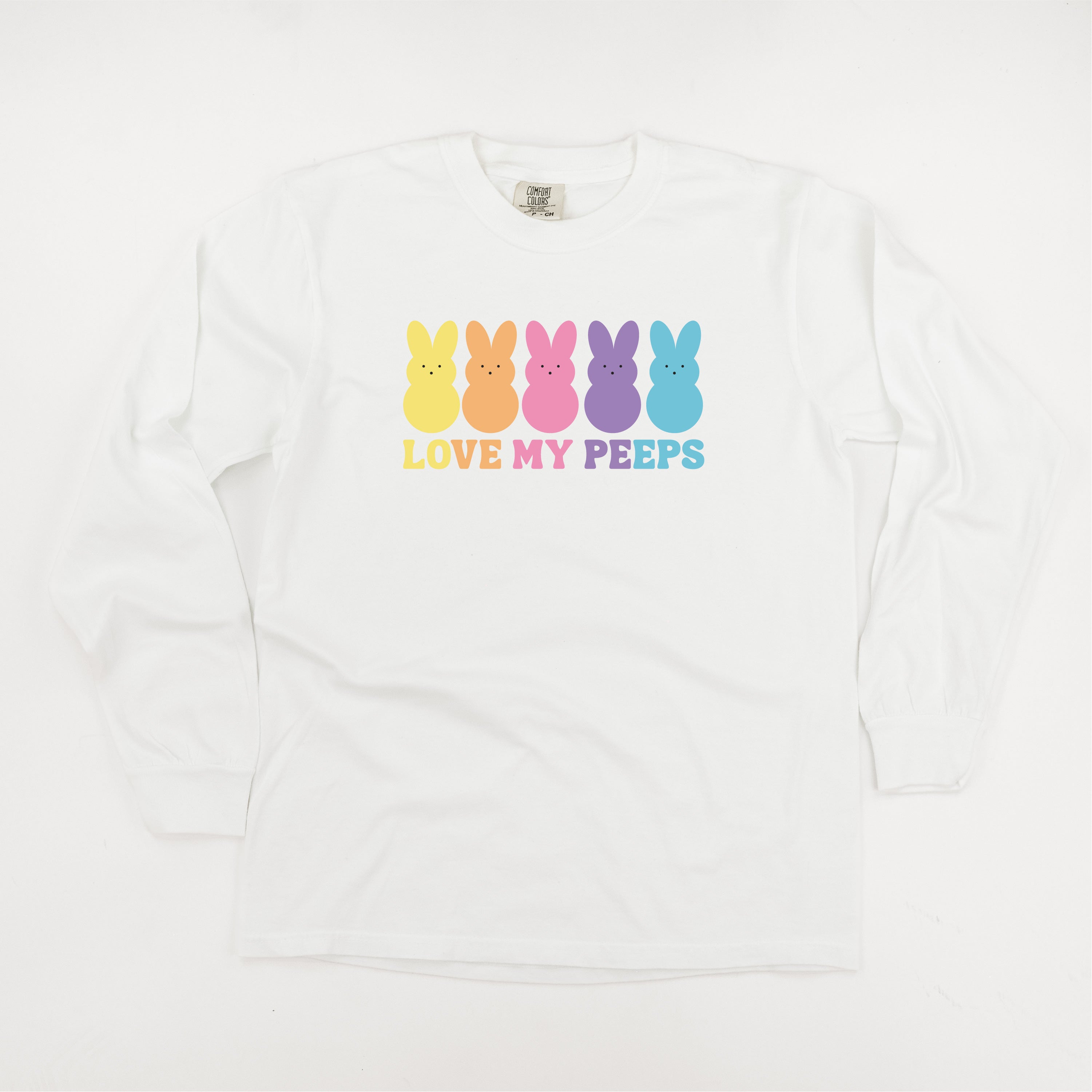 Love My Peeps - Neon - LONG SLEEVE Comfort Colors Tee Little Mama Shirt Shop