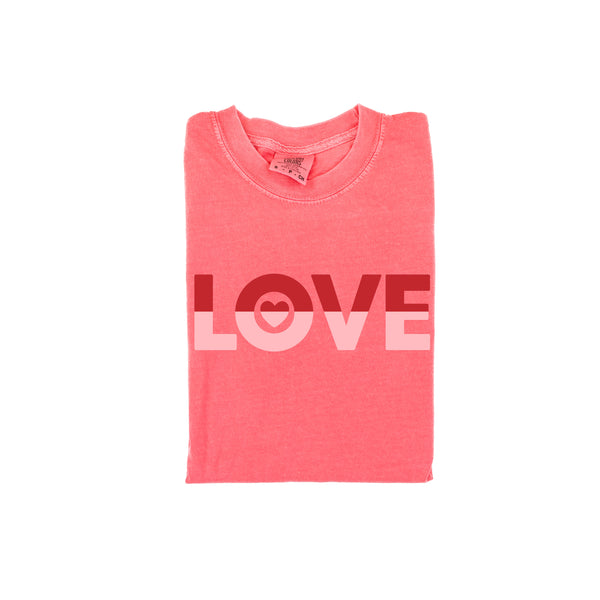 LOVE - TWO TONE - SHORT SLEEVE COMFORT COLORS TEE