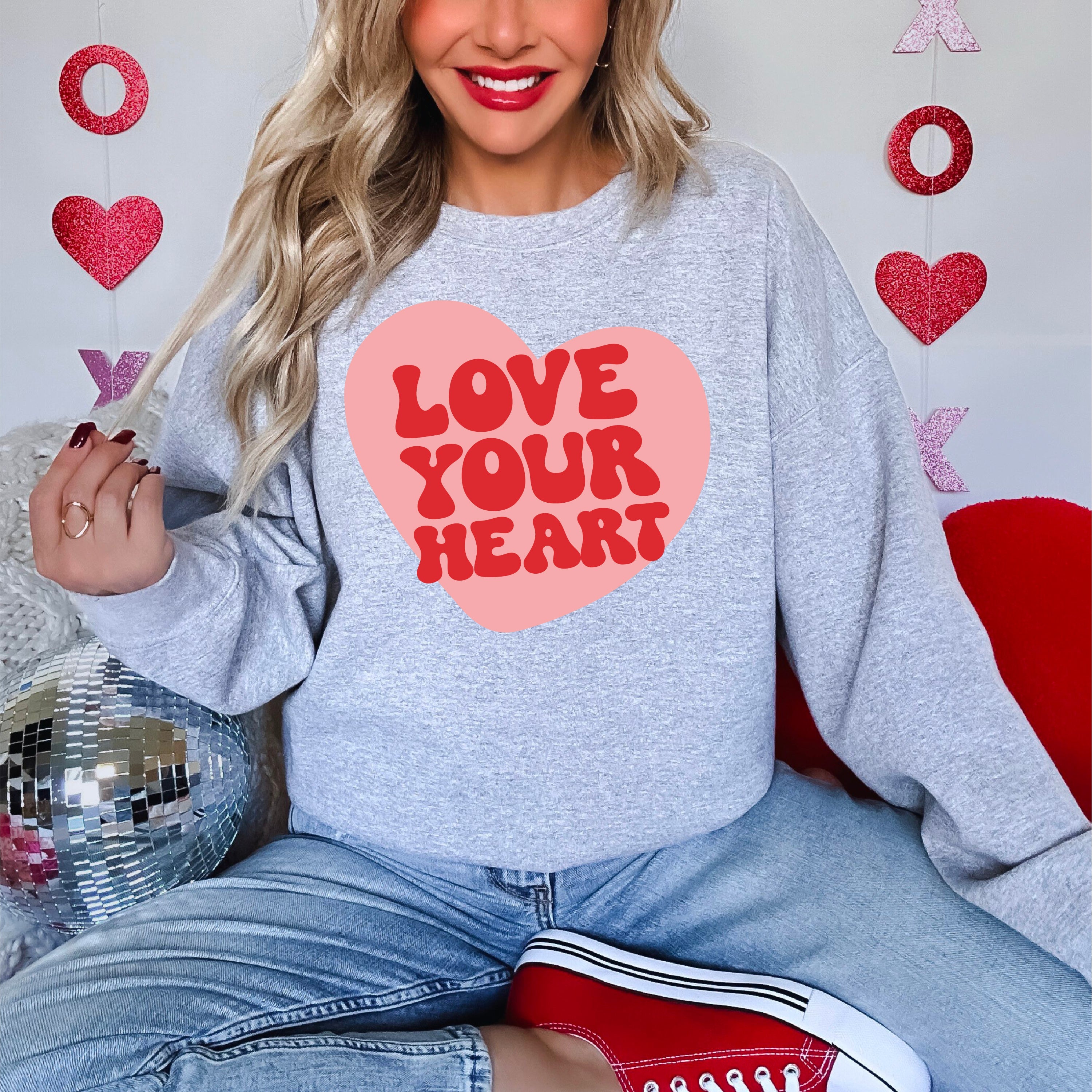 Jasmine Rae Hair Co x LMSS - Love Your Heart - BASIC Fleece Little Mama Shirt Shop LLC