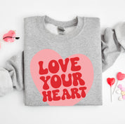 Jasmine Rae Hair Co x LMSS - Love Your Heart - BASIC Fleece Little Mama Shirt Shop LLC