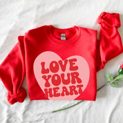 Jasmine Rae Hair Co x LMSS - Love Your Heart - BASIC Fleece Little Mama Shirt Shop LLC