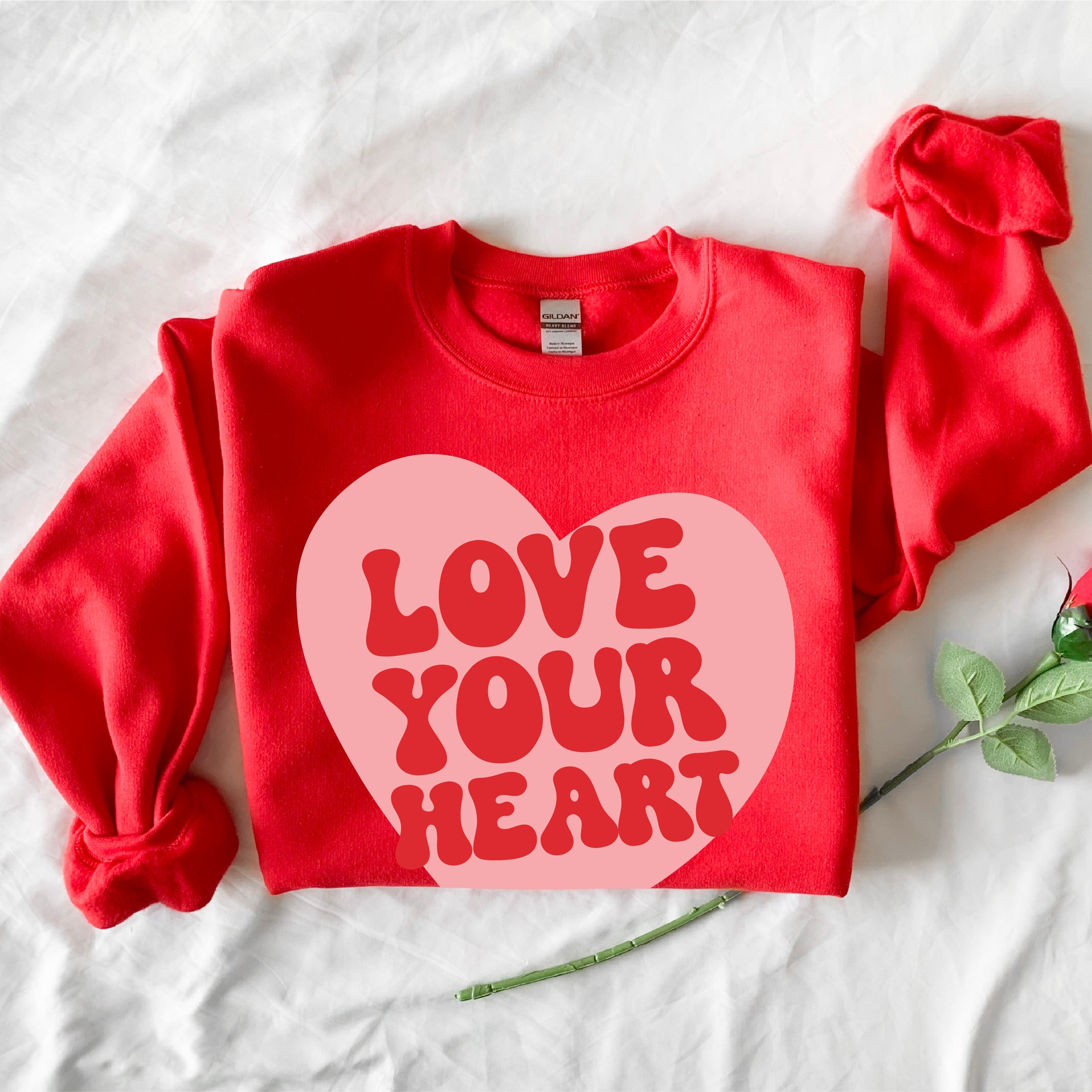 Jasmine Rae Hair Co x LMSS - Love Your Heart - BASIC Fleece Little Mama Shirt Shop LLC