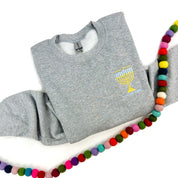 Embroidered BASIC Fleece - Gray - Love And Light (Hanukkah) Little Mama Shirt Shop LLC