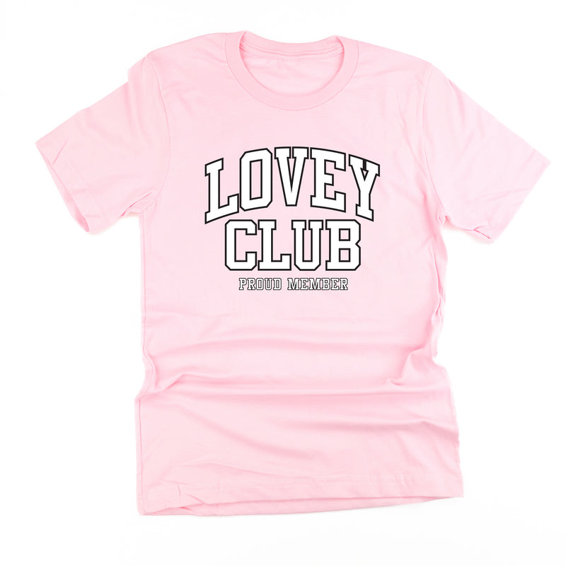 Varsity Style - LOVEY Club - Proud Member - Unisex Tee