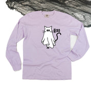 Ghost Kitty - Long Sleeve Comfort Colors Tee Little Mama Shirt Shop