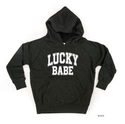 Lucky Babe - Varsity Outline - Child HOODIE Little Mama Shirt Shop