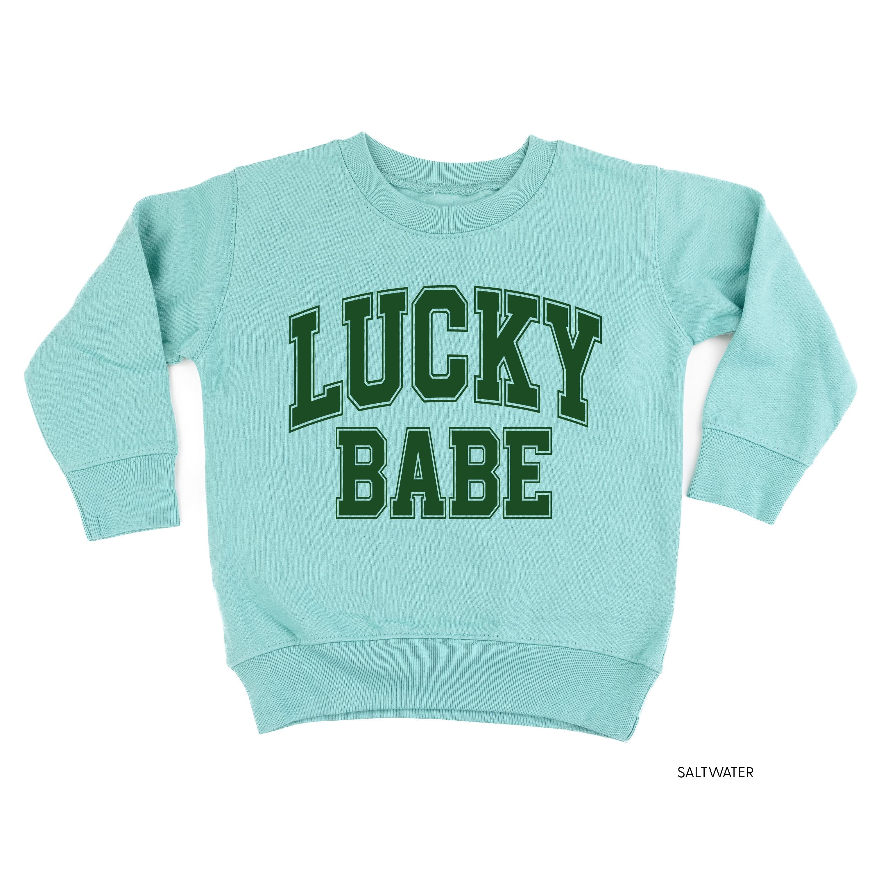 Lucky Babe - Varsity Outline - Child Sweater Little Mama Shirt Shop