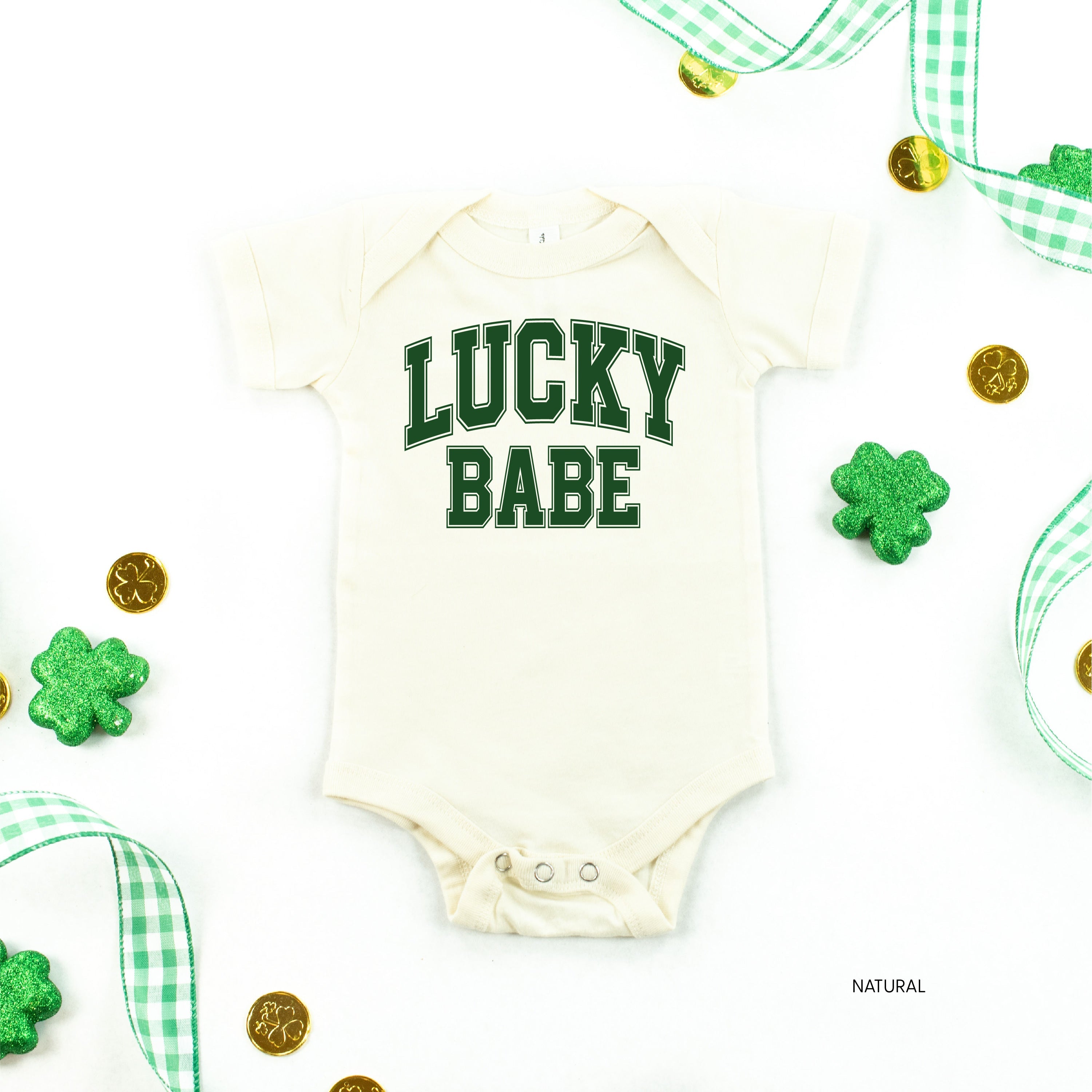 Lucky Babe - Varsity Outline - Infant Bodysuit/Tee Little Mama Shirt Shop