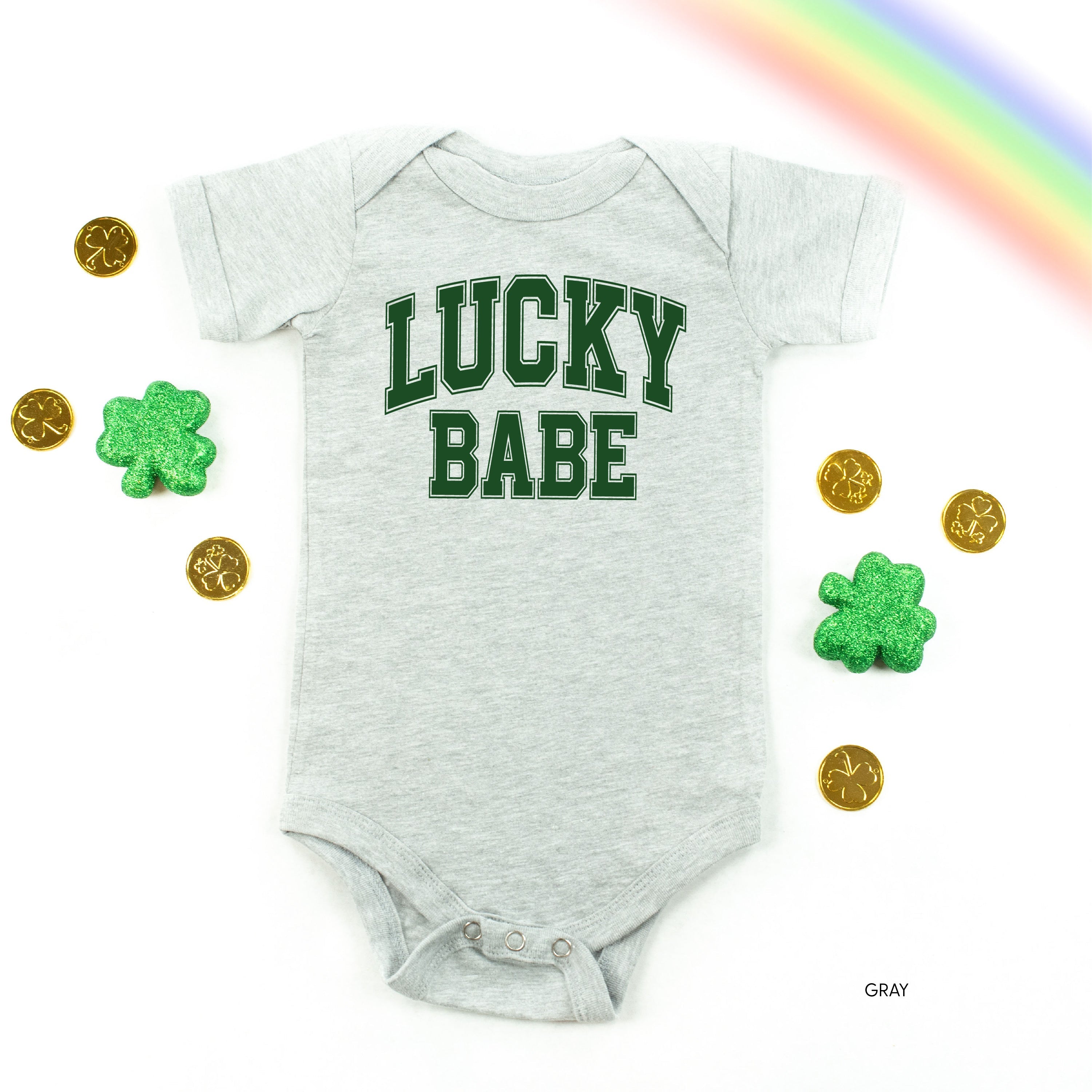 Lucky Babe - Varsity Outline - Infant Bodysuit/Tee Little Mama Shirt Shop