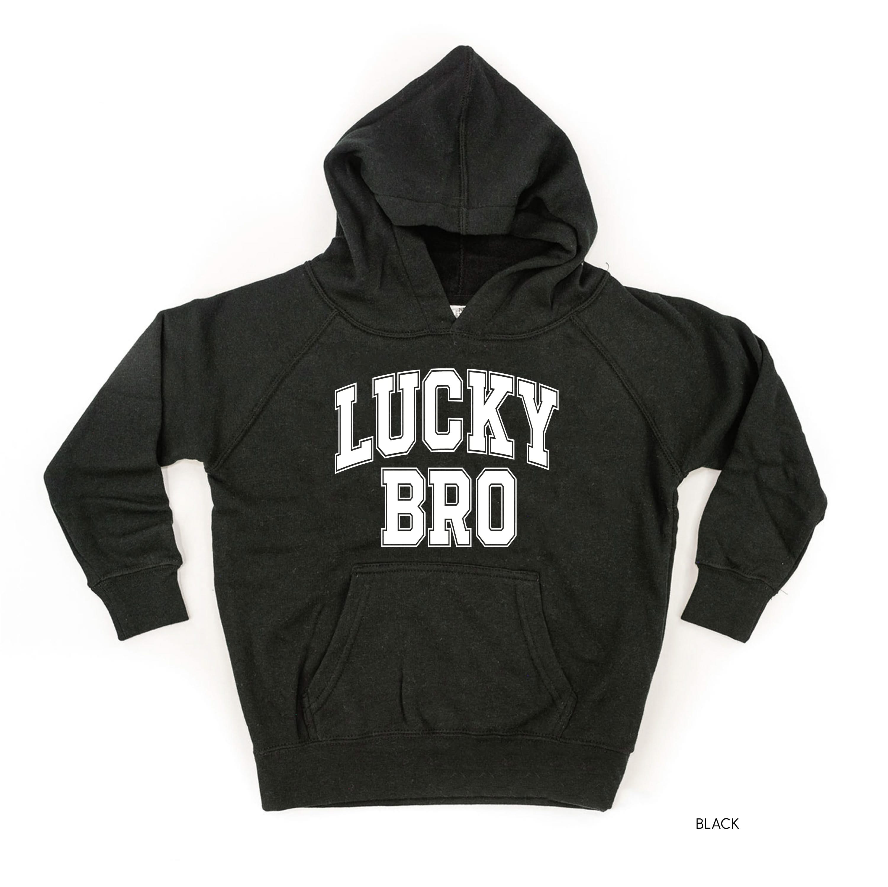Lucky Bro - Varsity Outline - Child HOODIE Little Mama Shirt Shop
