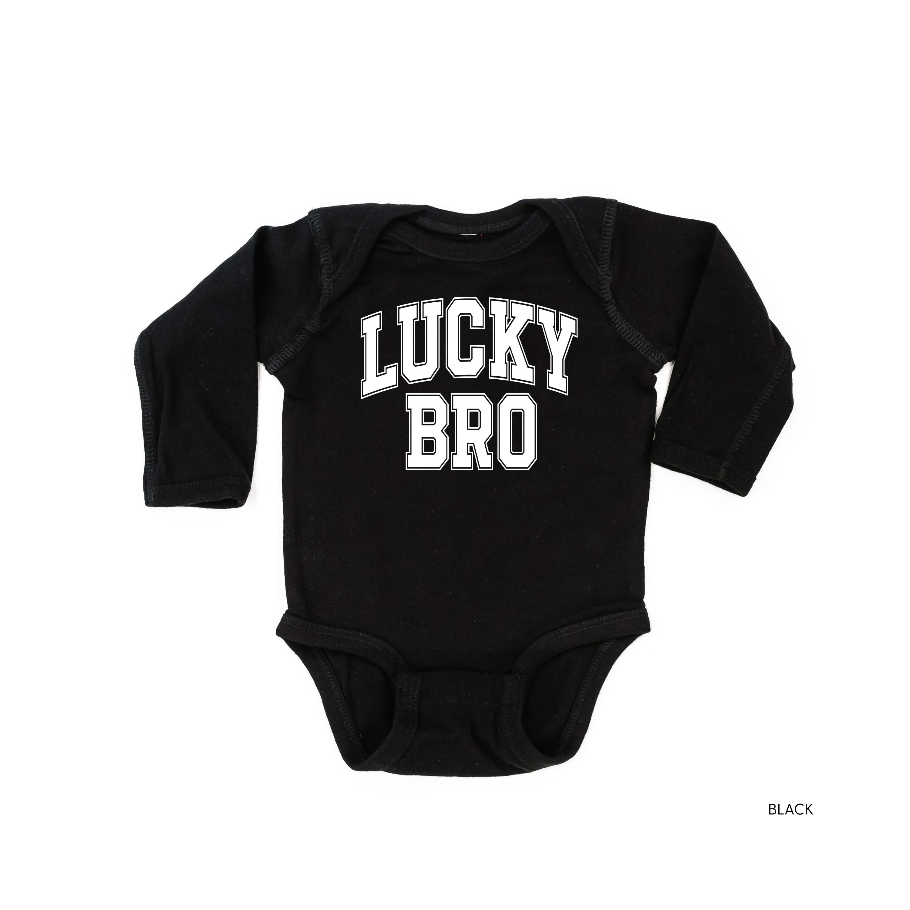 Lucky Bro - Varsity Outline - Child LONG SLEEVE TEE Little Mama Shirt Shop