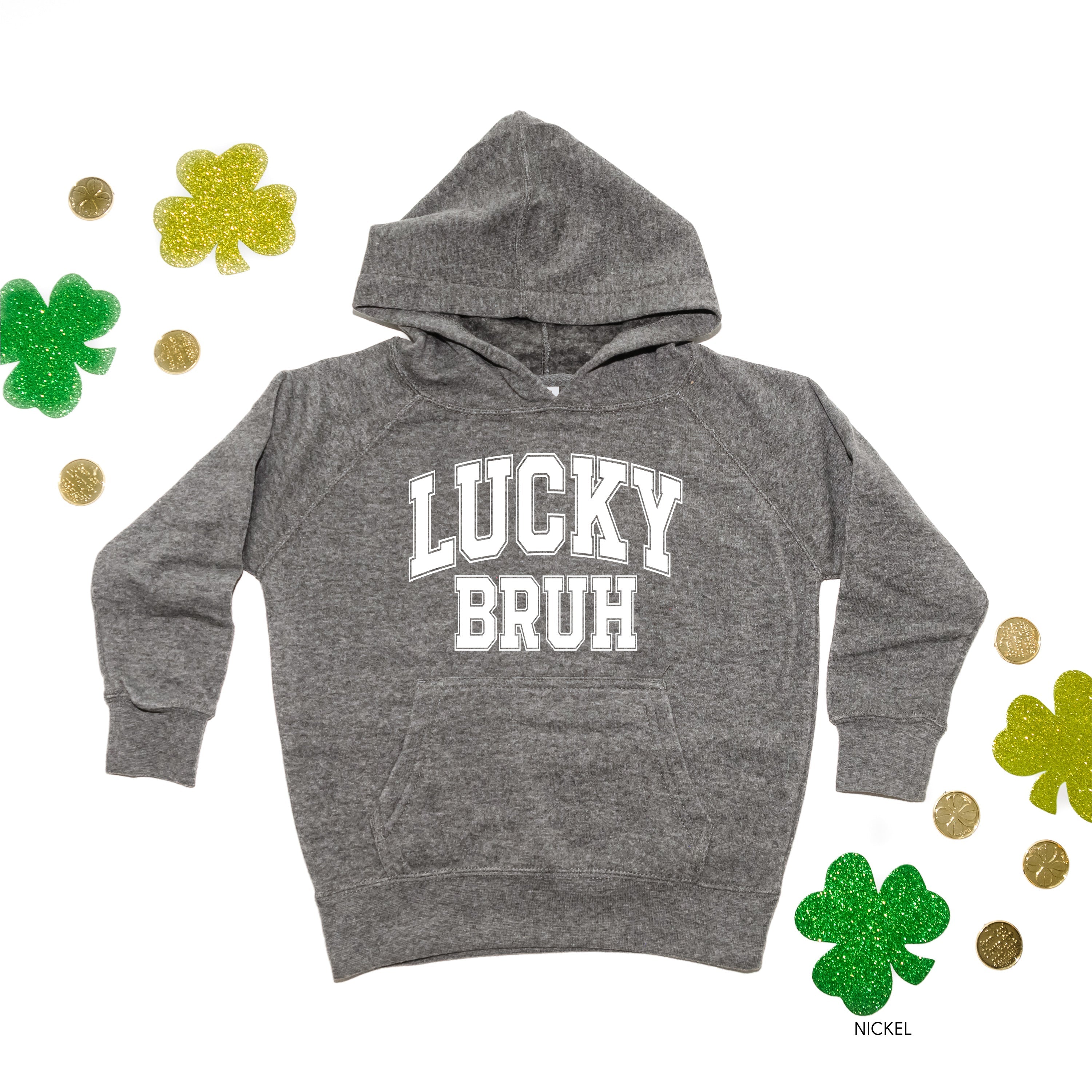 Lucky Bruh - Varsity Outline - Child HOODIE Little Mama Shirt Shop