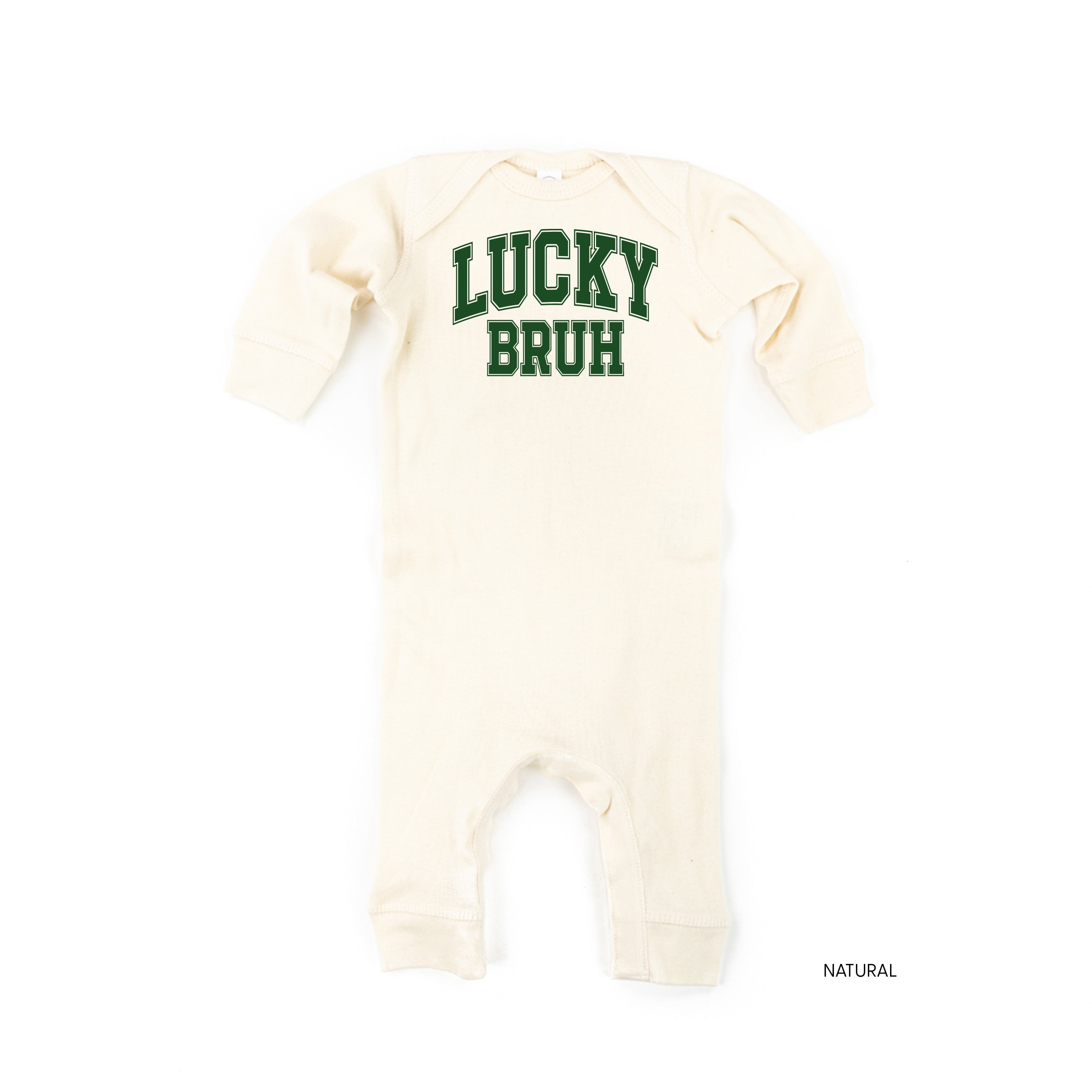 Lucky Bruh - Varsity Outline - Baby Sleeper Little Mama Shirt Shop