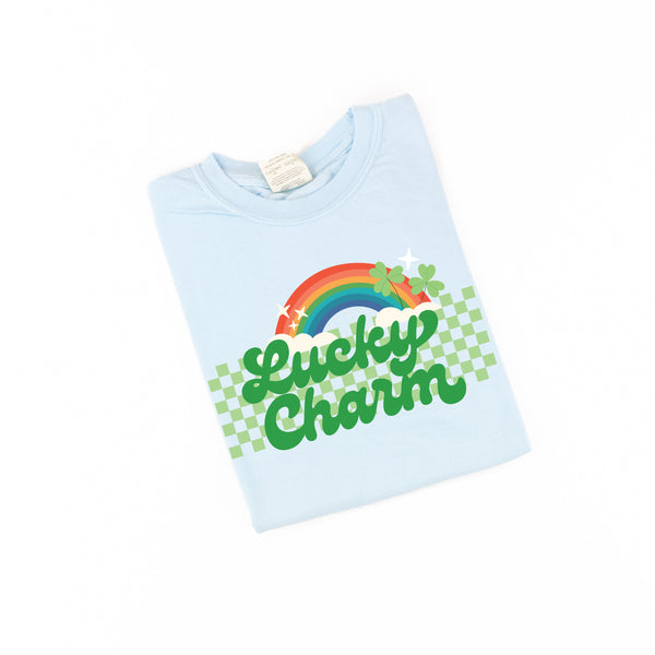 Lucky Charm w/ Checkers & Rainbow - SHORT SLEEVE COMFORT COLORS TEE