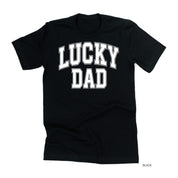 Lucky Dad - Varsity Outline - Unisex Tee Little Mama Shirt Shop