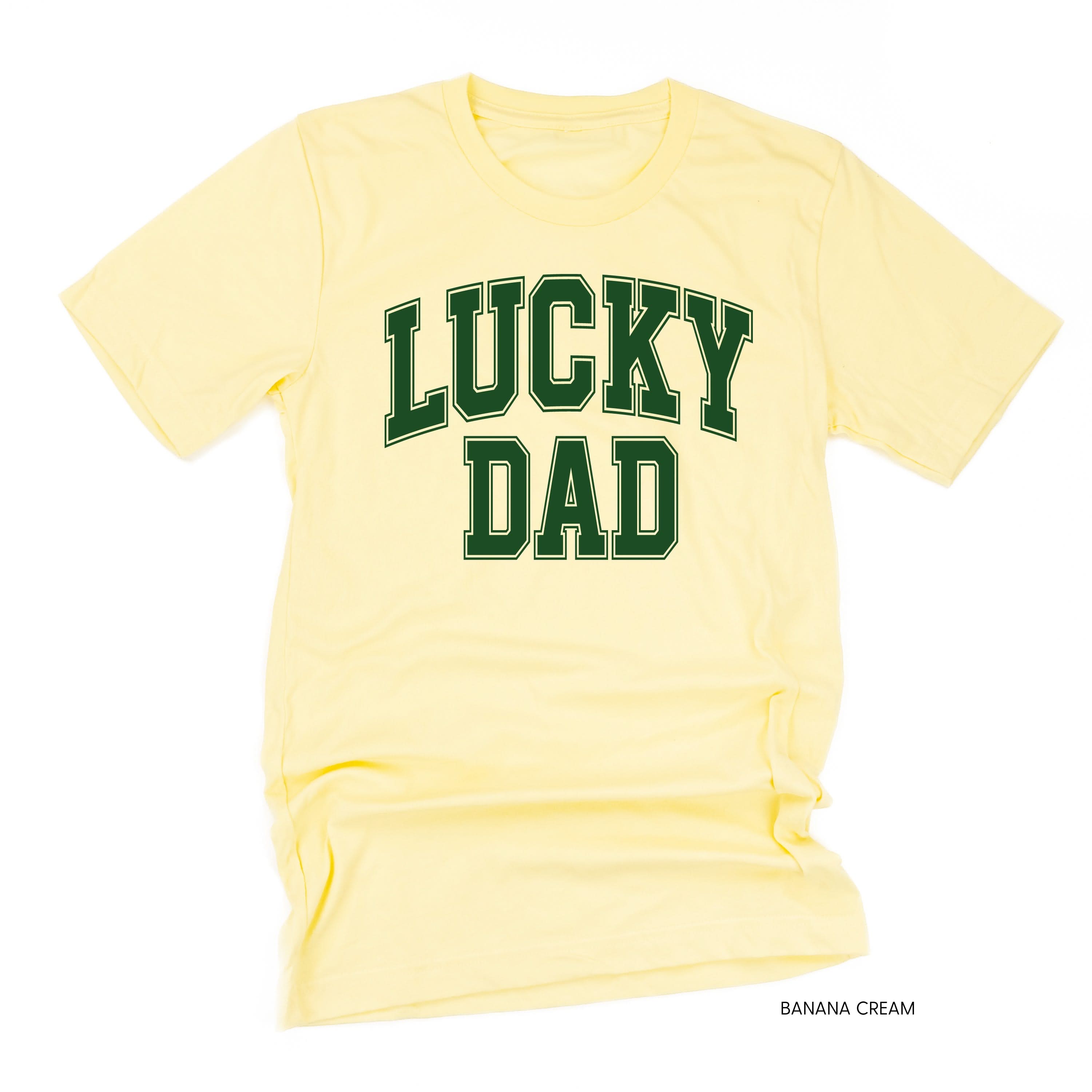 Lucky Dad - Varsity Outline - Unisex Tee Little Mama Shirt Shop