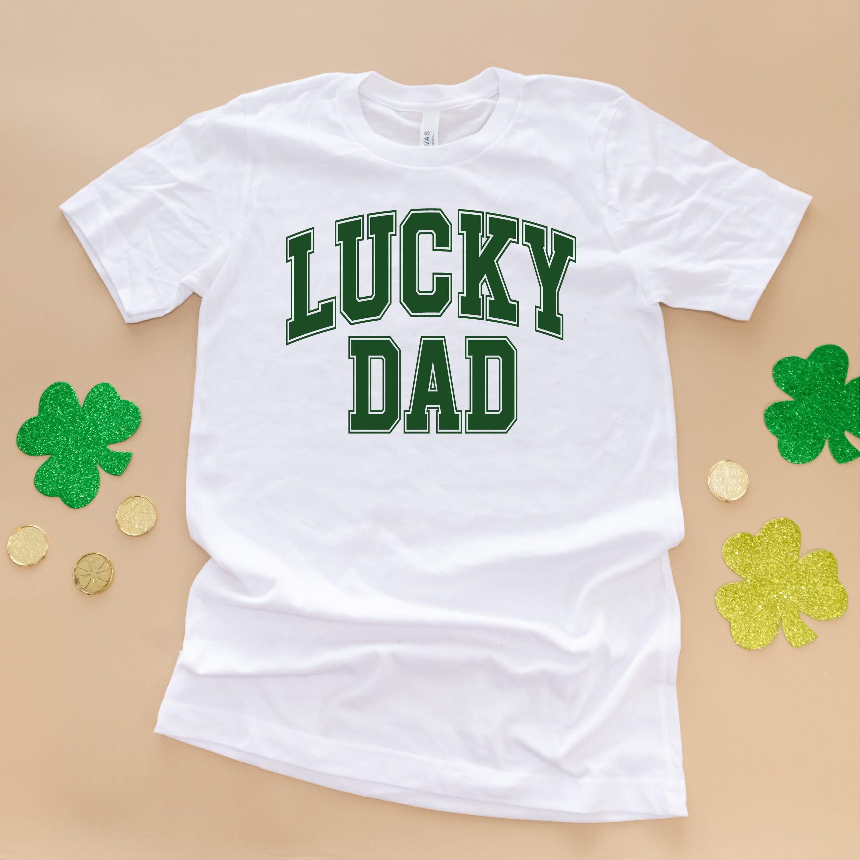 Lucky Dad - Varsity Outline - Unisex Tee Little Mama Shirt Shop