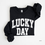 Lucky Day - Varsity Outline - BASIC Fleece Little Mama Shirt Shop LLC