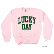 Lucky Day - Varsity Outline - BASIC Fleece Little Mama Shirt Shop LLC
