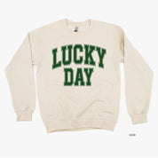Lucky Day - Varsity Outline - BASIC Fleece Little Mama Shirt Shop LLC