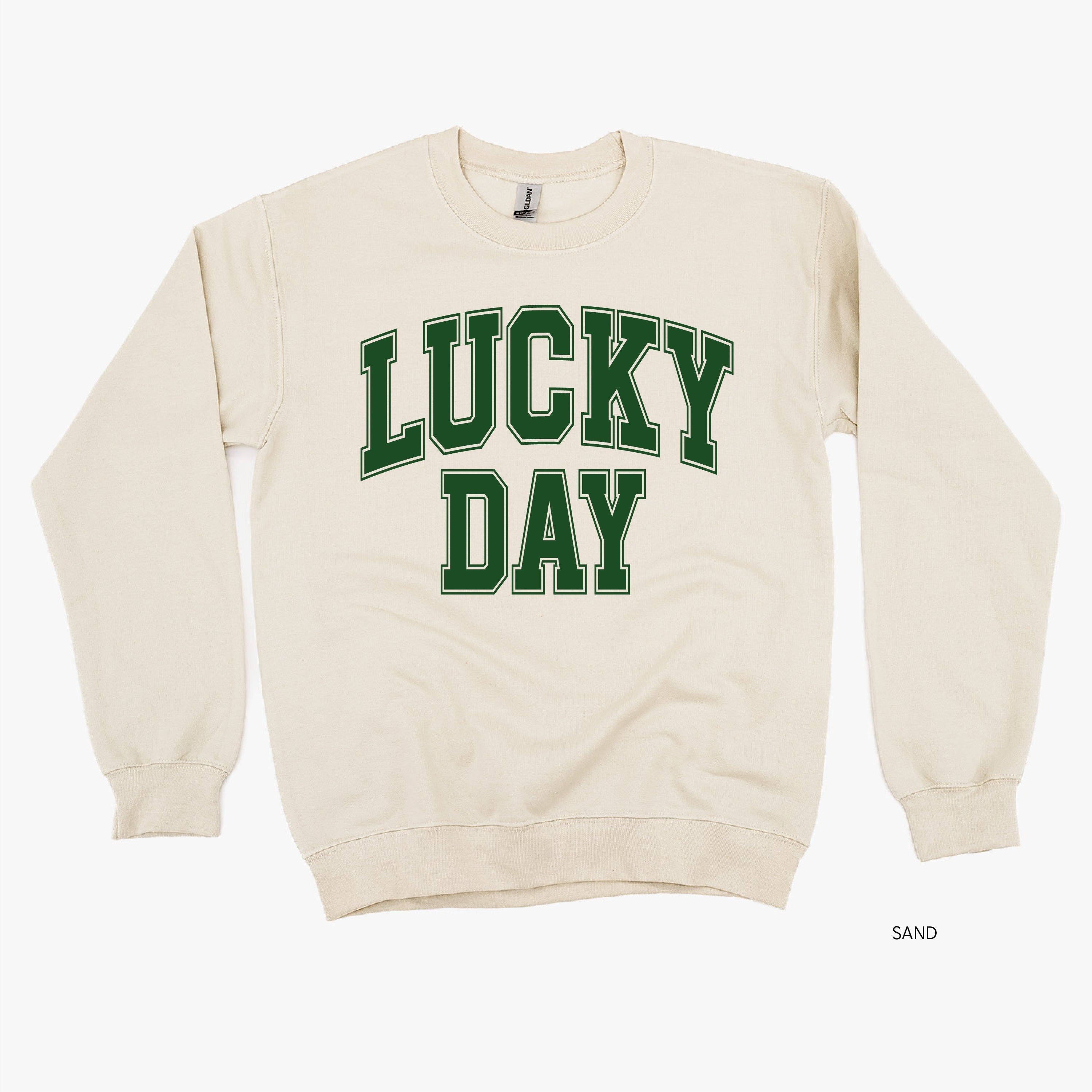 Lucky Day - Varsity Outline - BASIC Fleece Little Mama Shirt Shop LLC