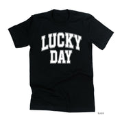 Lucky Day - Varsity Outline - Unisex Tee Little Mama Shirt Shop