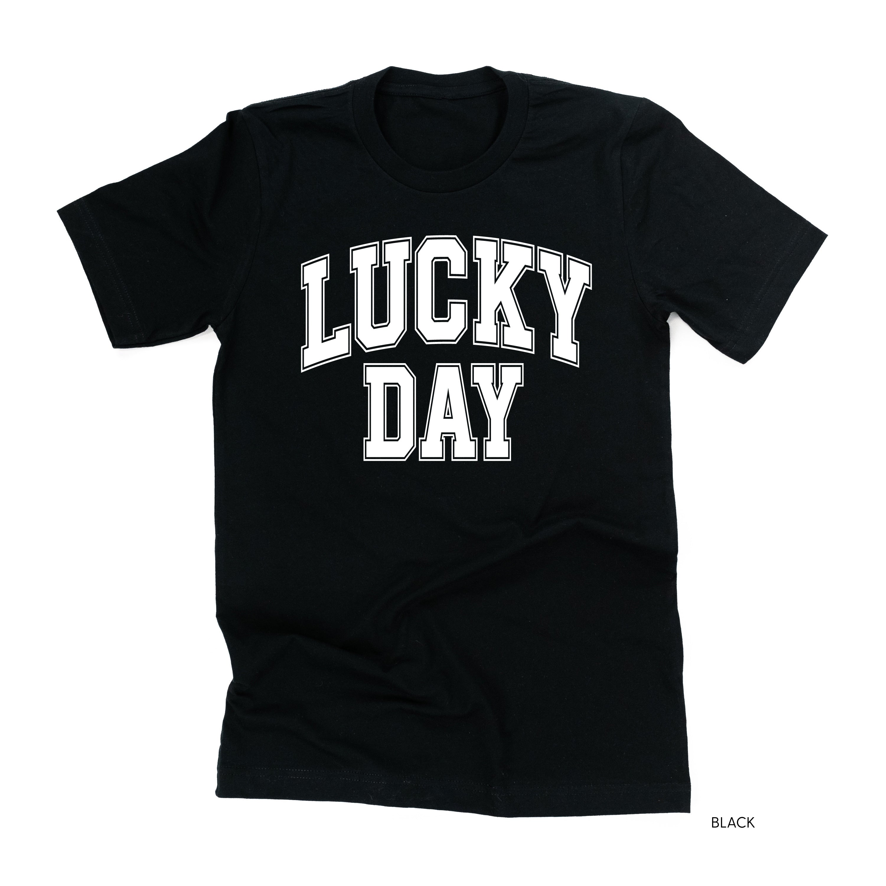 Lucky Day - Varsity Outline - Unisex Tee Little Mama Shirt Shop