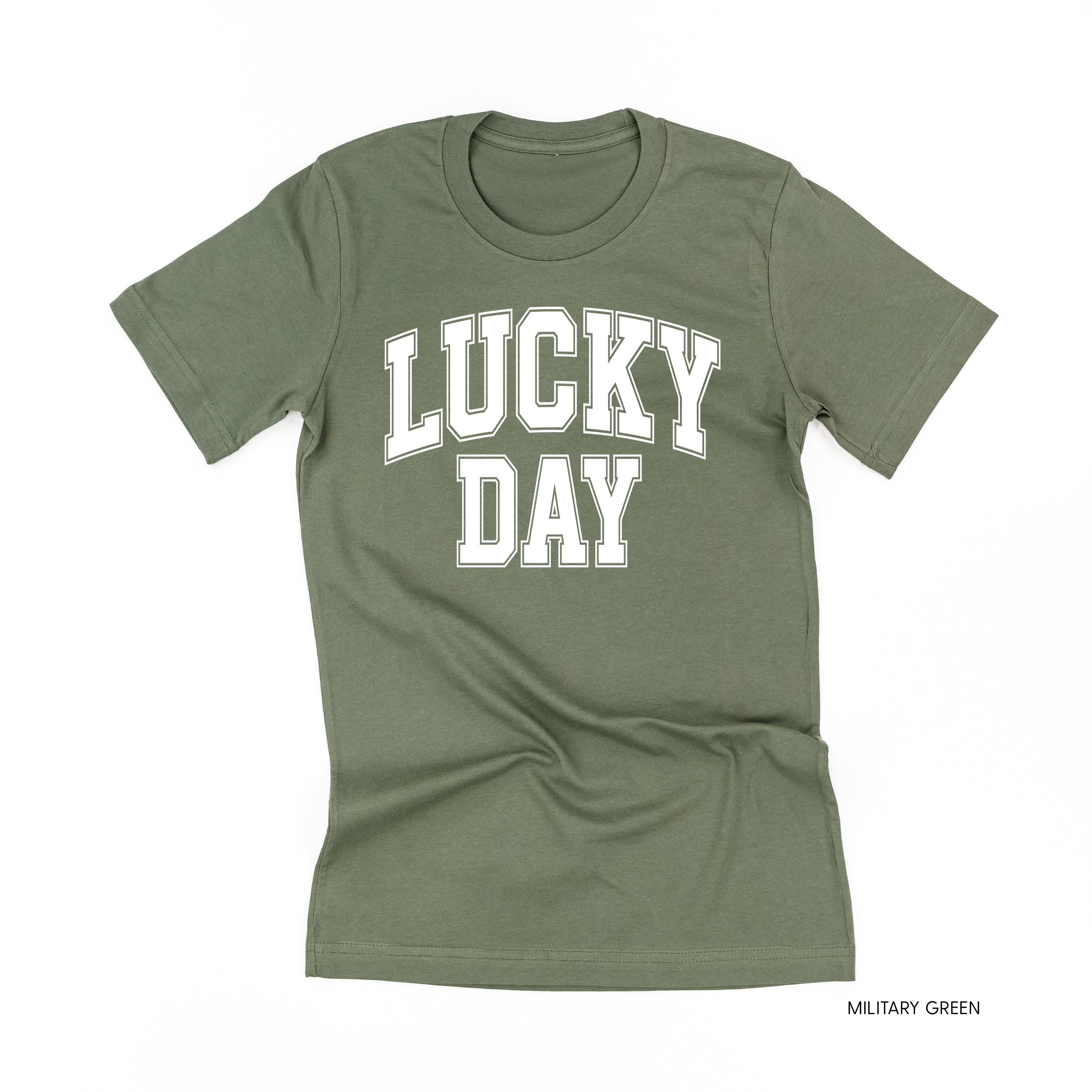 Lucky Day - Varsity Outline - Unisex Tee Little Mama Shirt Shop