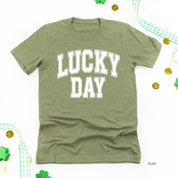 Lucky Day - Varsity Outline - Unisex Tee Little Mama Shirt Shop