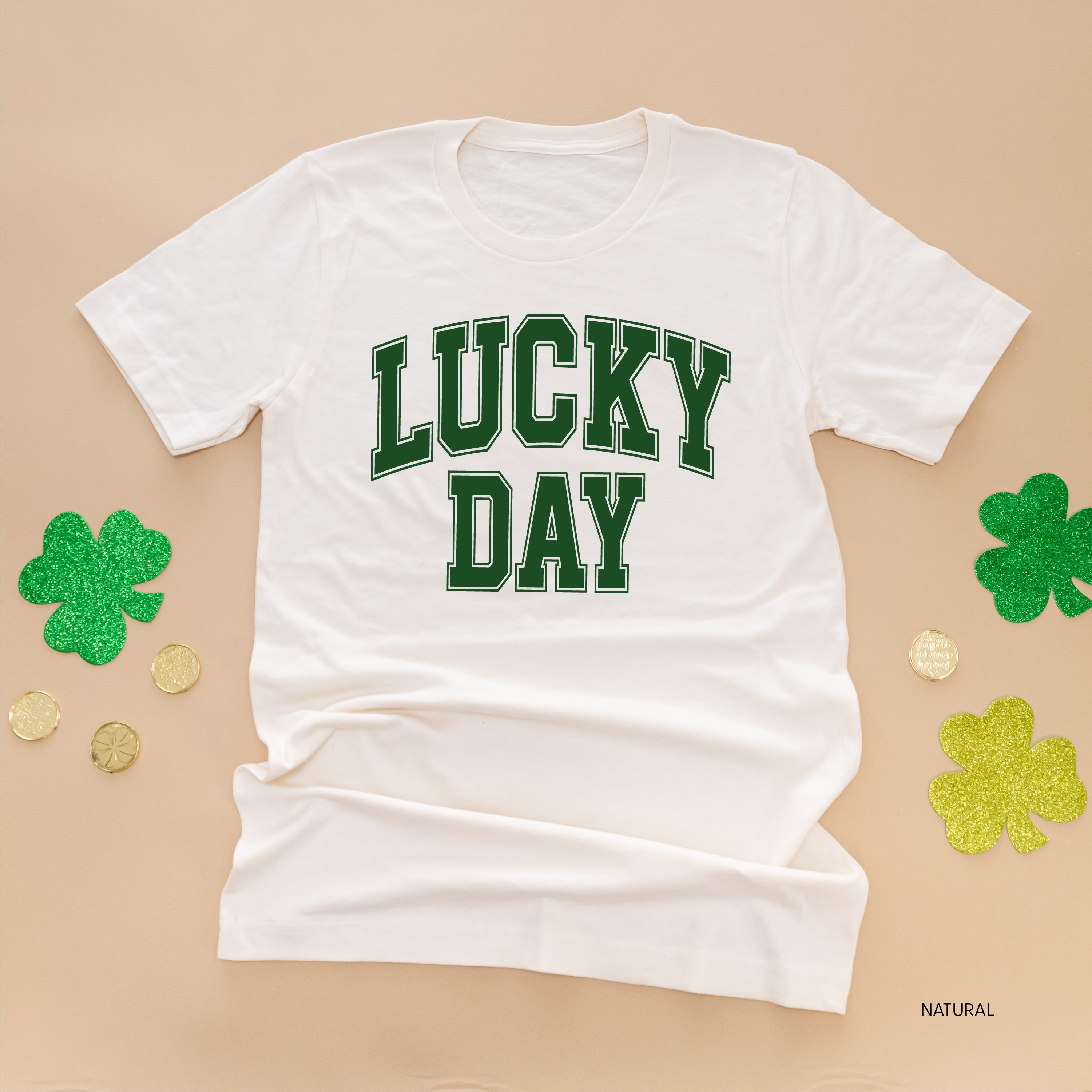 Lucky Day - Varsity Outline - Unisex Tee Little Mama Shirt Shop