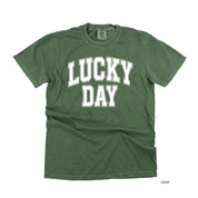 Lucky Day - Varsity Outline - Comfort Colors Tee Little Mama Shirt Shop