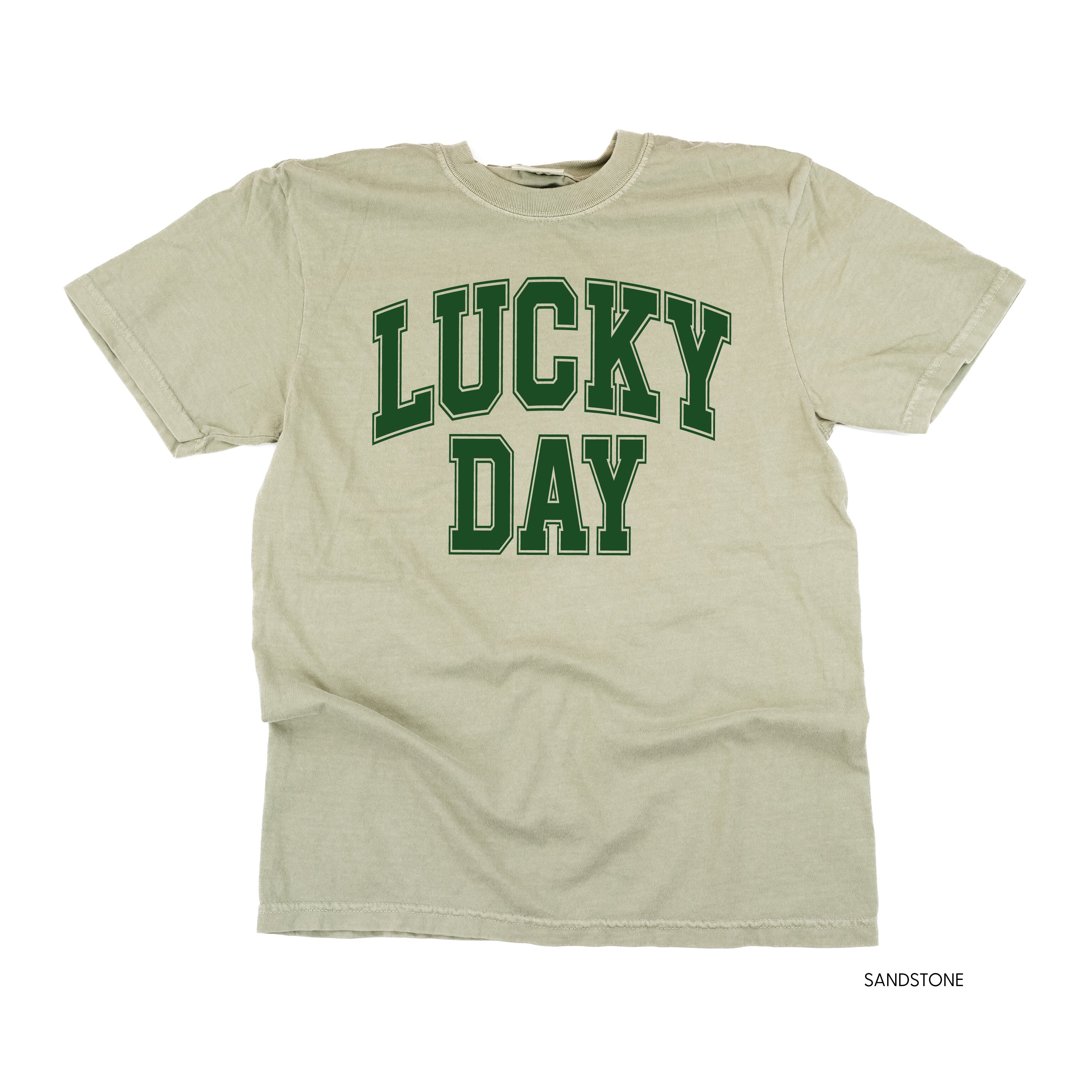 Lucky Day - Varsity Outline - Comfort Colors Tee Little Mama Shirt Shop