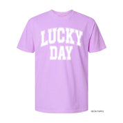 Lucky Day - Varsity Outline - Comfort Colors Tee Little Mama Shirt Shop