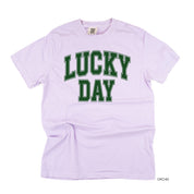 Lucky Day - Varsity Outline - Comfort Colors Tee Little Mama Shirt Shop