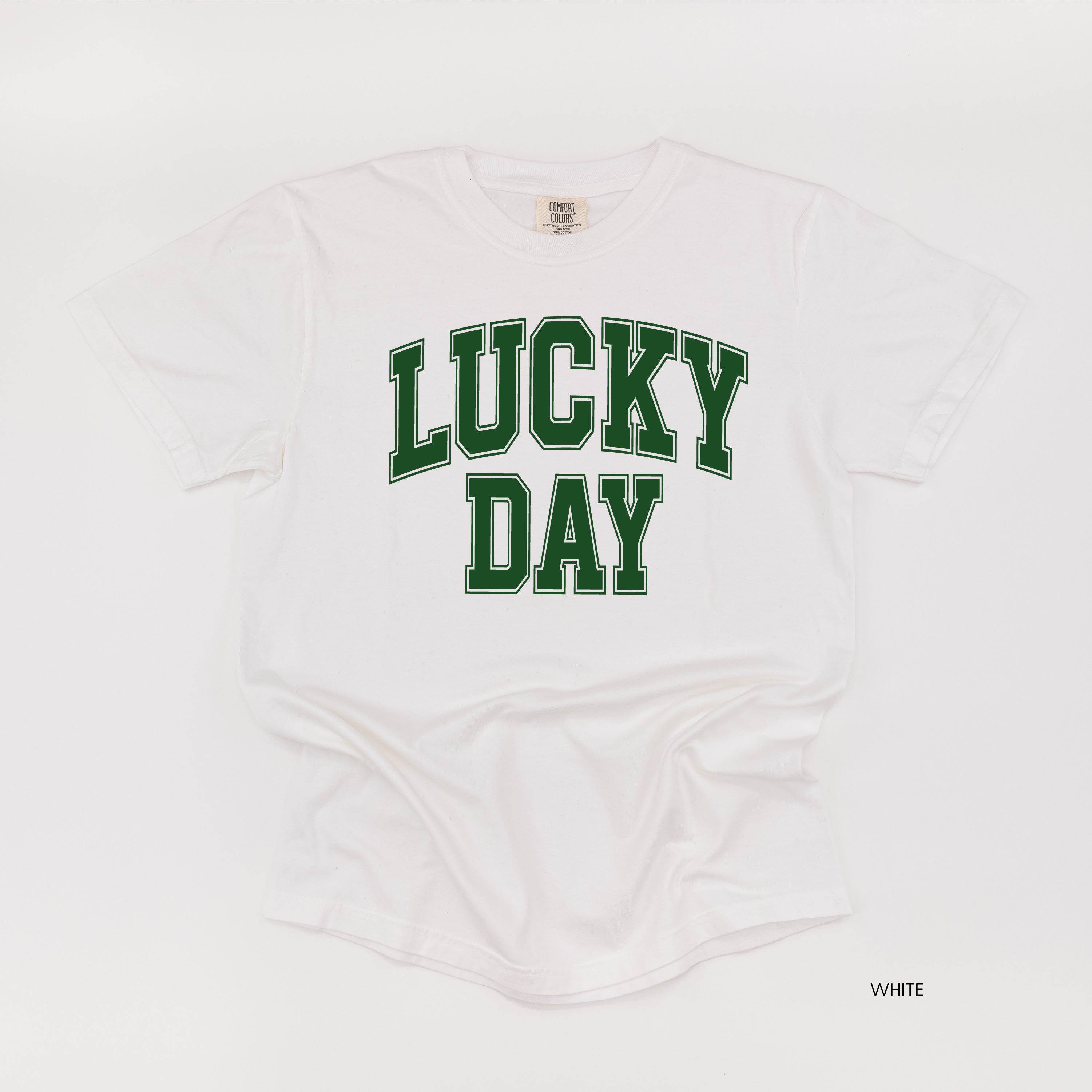 Lucky Day - Varsity Outline - Comfort Colors Tee Little Mama Shirt Shop