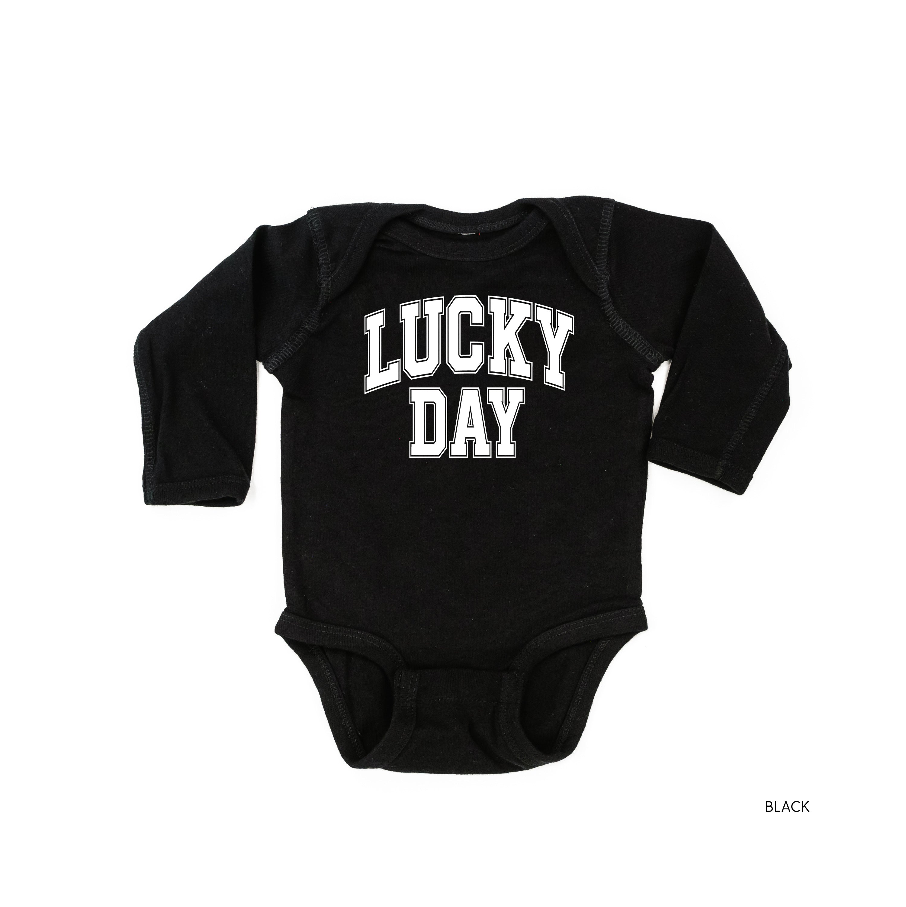 Lucky Day - Varsity Outline - Child Long Sleeve Tee Little Mama Shirt Shop