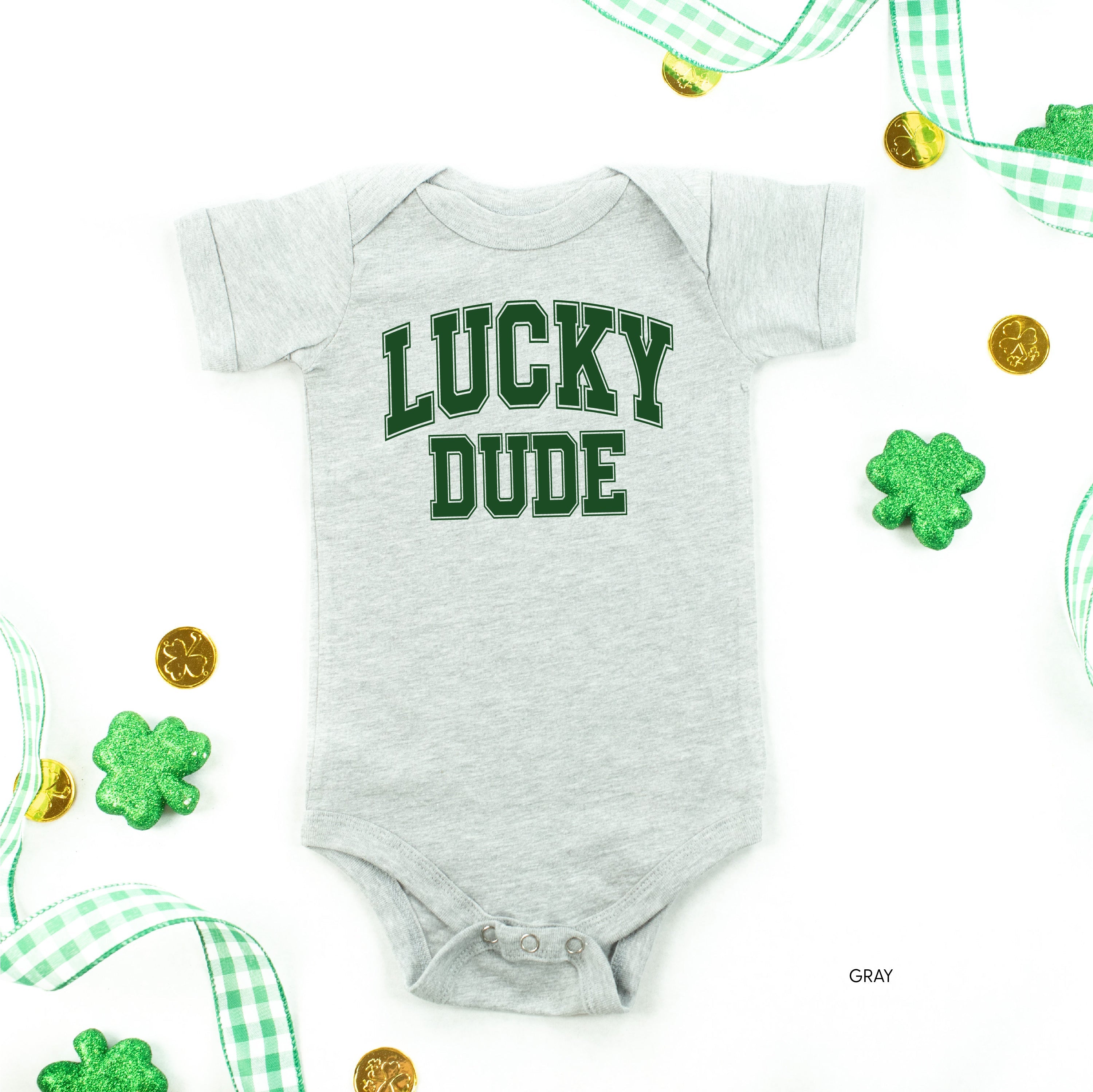 Lucky Dude - Varsity Outline - Infant Bodysuit/Tee Little Mama Shirt Shop