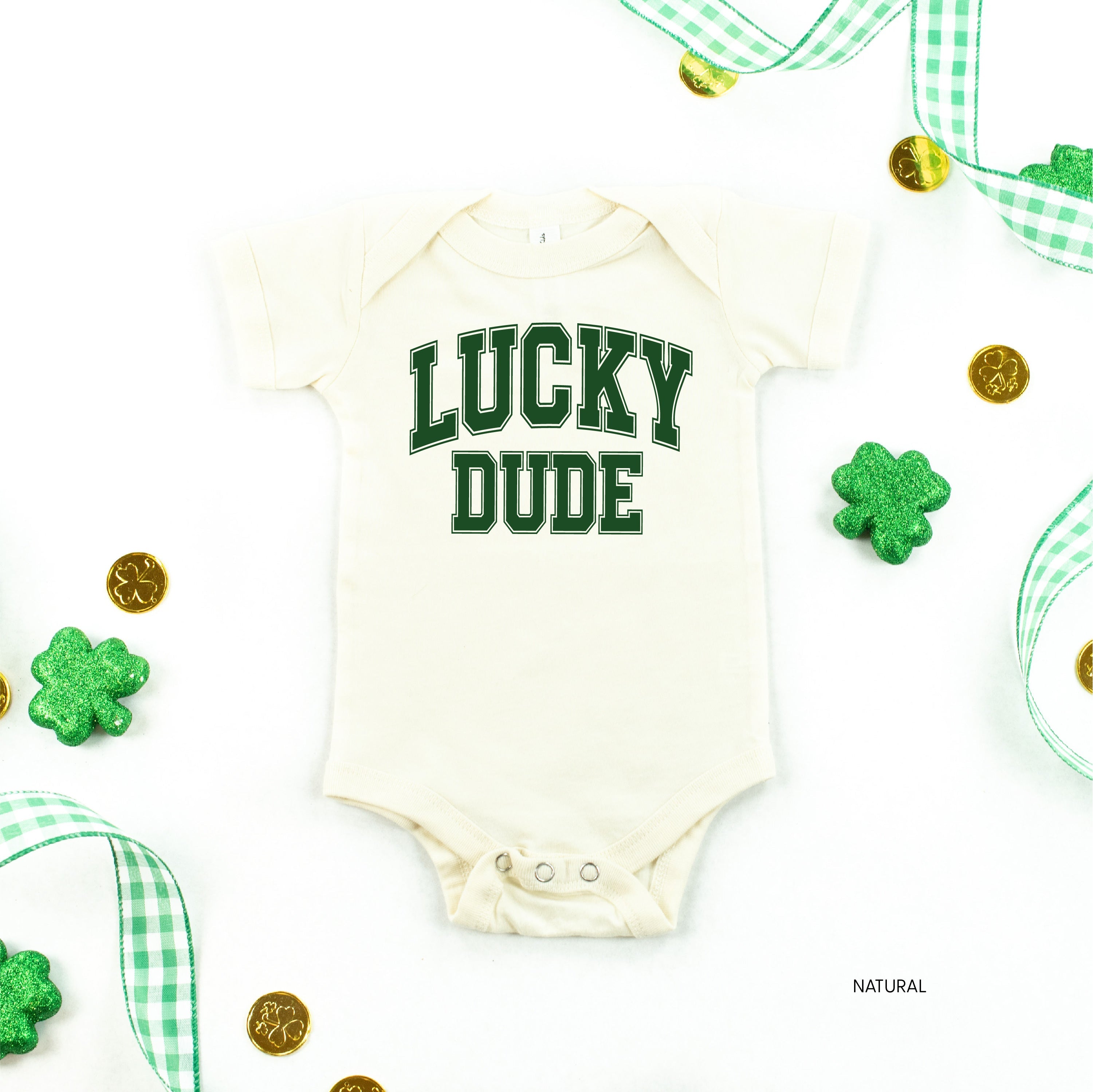 Lucky Dude - Varsity Outline - Infant Bodysuit/Tee Little Mama Shirt Shop