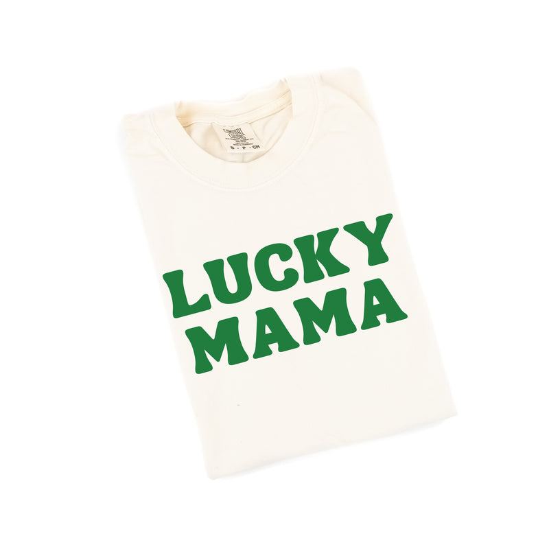 LUCKY MAMA (BLOCK FONT) - SHORT SLEEVE COMFORT COLORS TEE