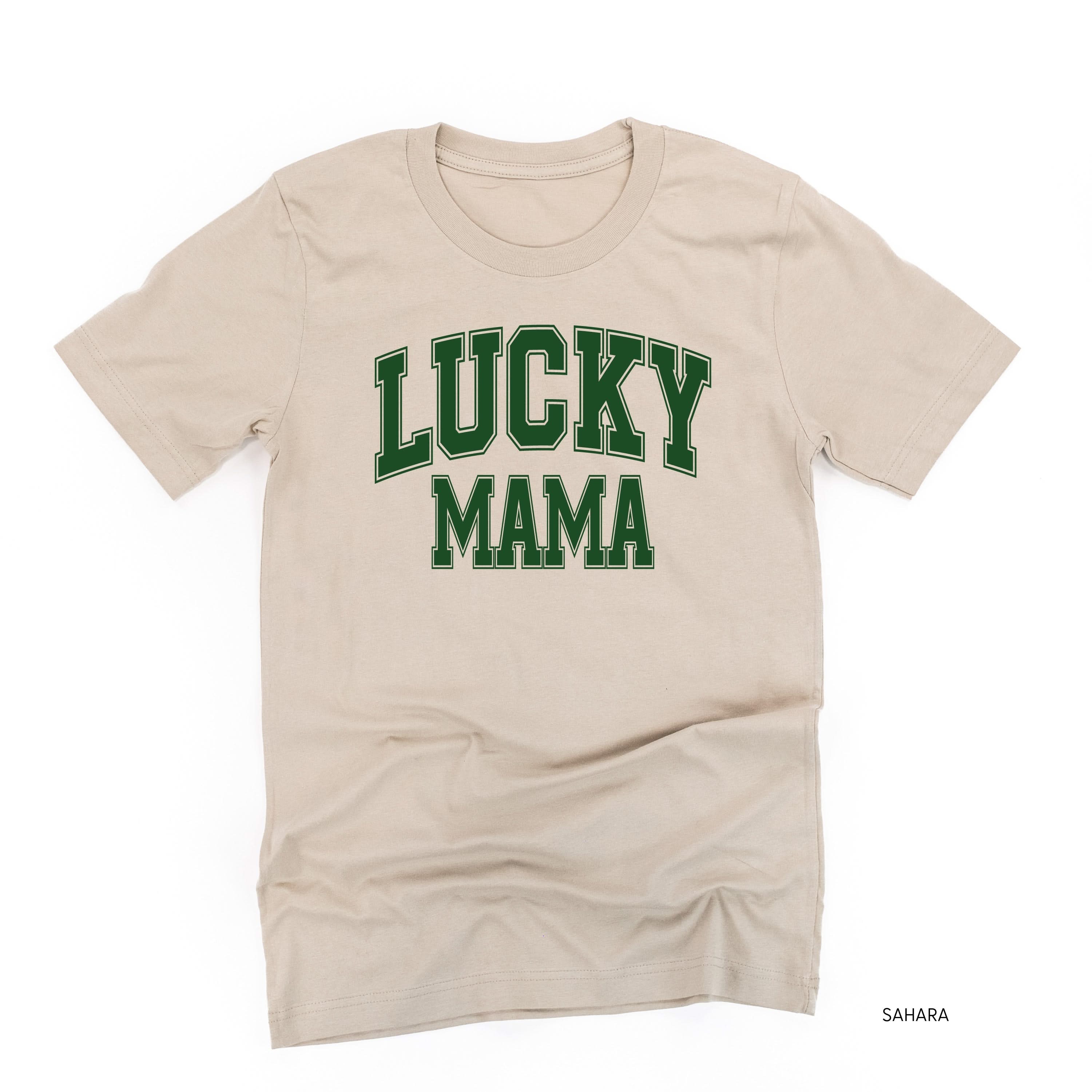 Lucky Mama - Varsity Outline - Unisex Tee Little Mama Shirt Shop