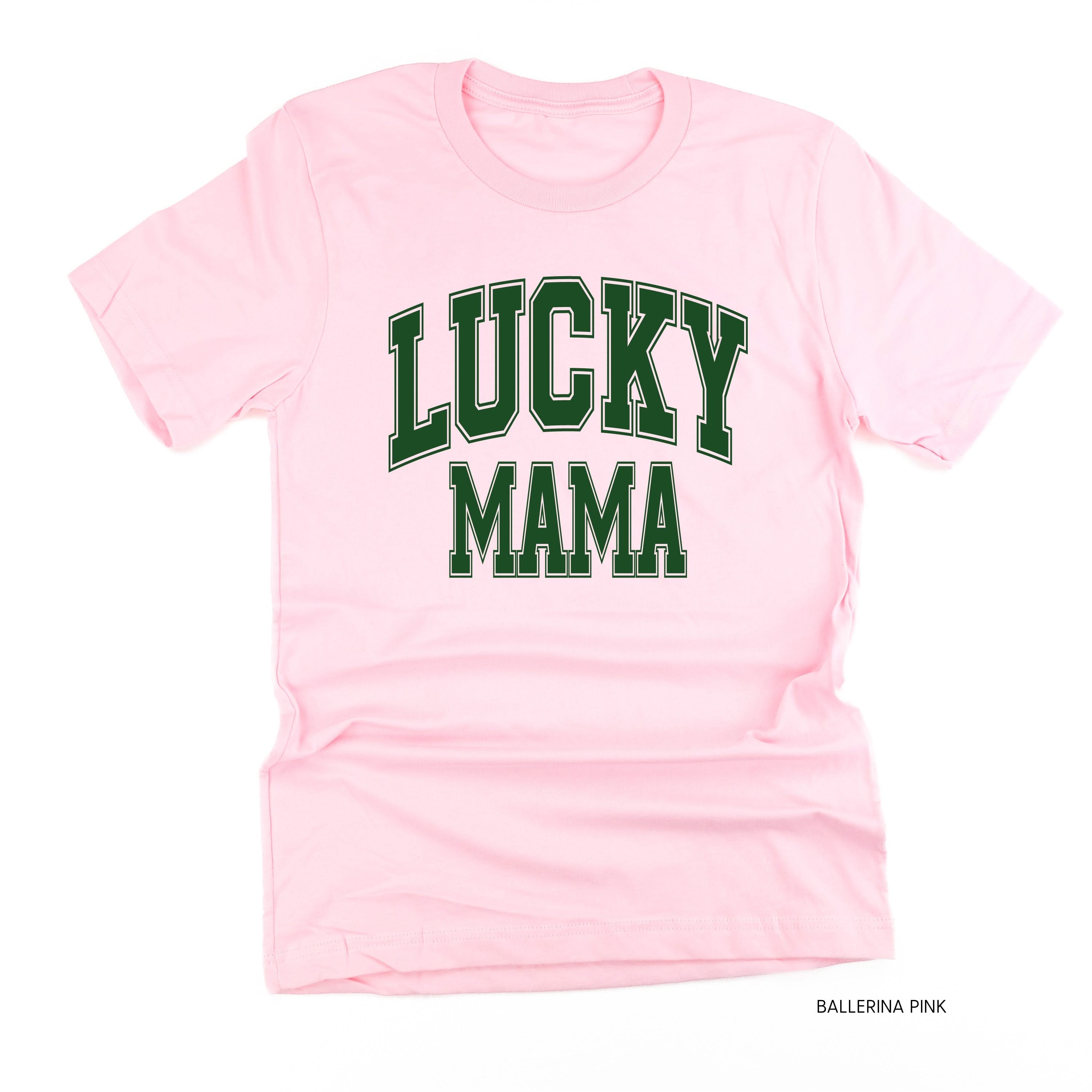 Lucky Mama - Varsity Outline - Unisex Tee Little Mama Shirt Shop