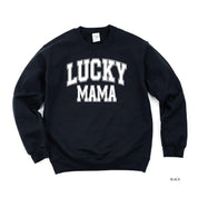 Lucky Mama - Varsity Outline - BASIC Fleece Little Mama Shirt Shop LLC