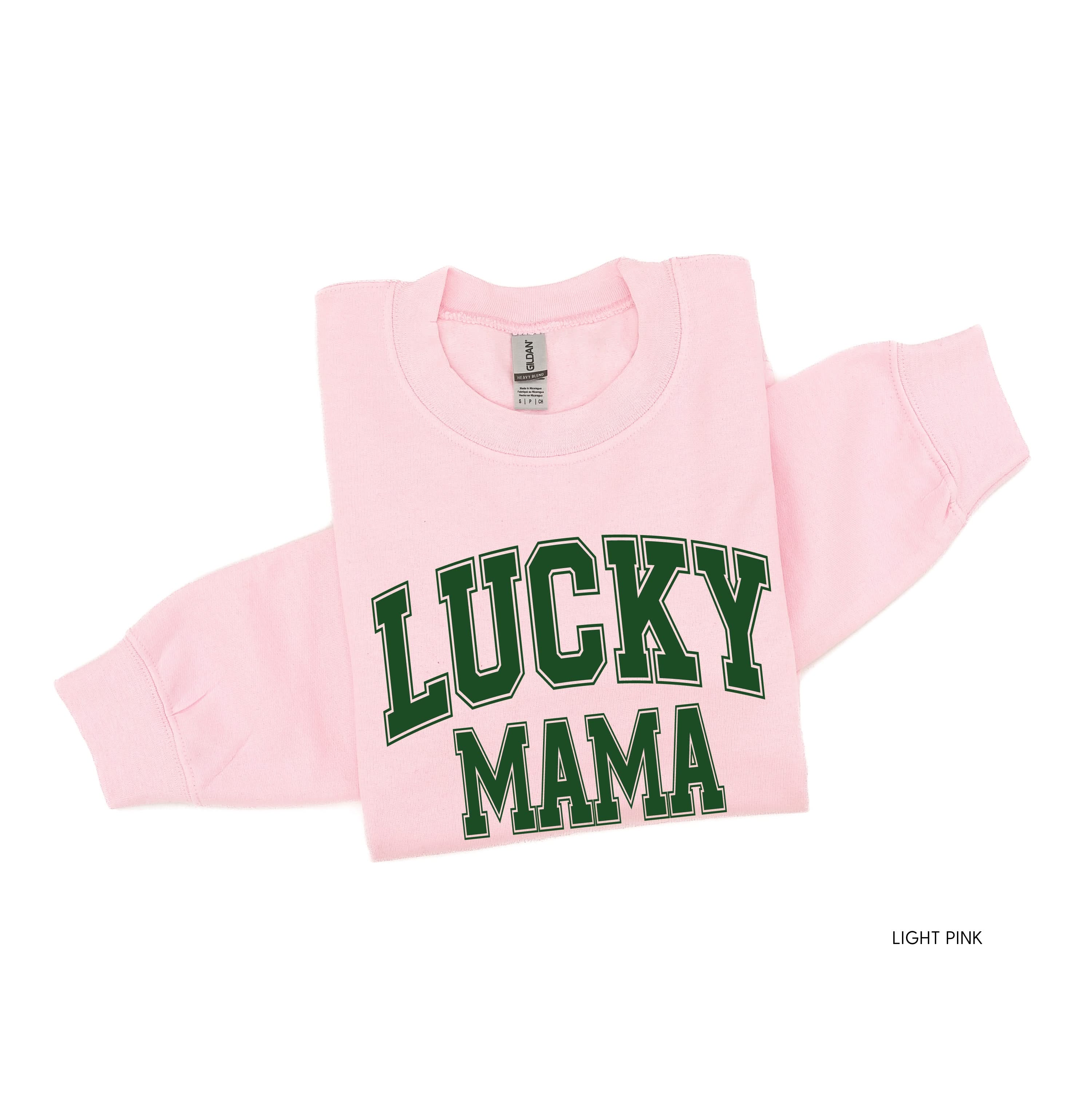 Lucky Mama - Varsity Outline - BASIC Fleece Little Mama Shirt Shop LLC