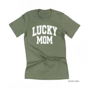 Lucky Mom - Varsity Outline - Unisex Tee Little Mama Shirt Shop