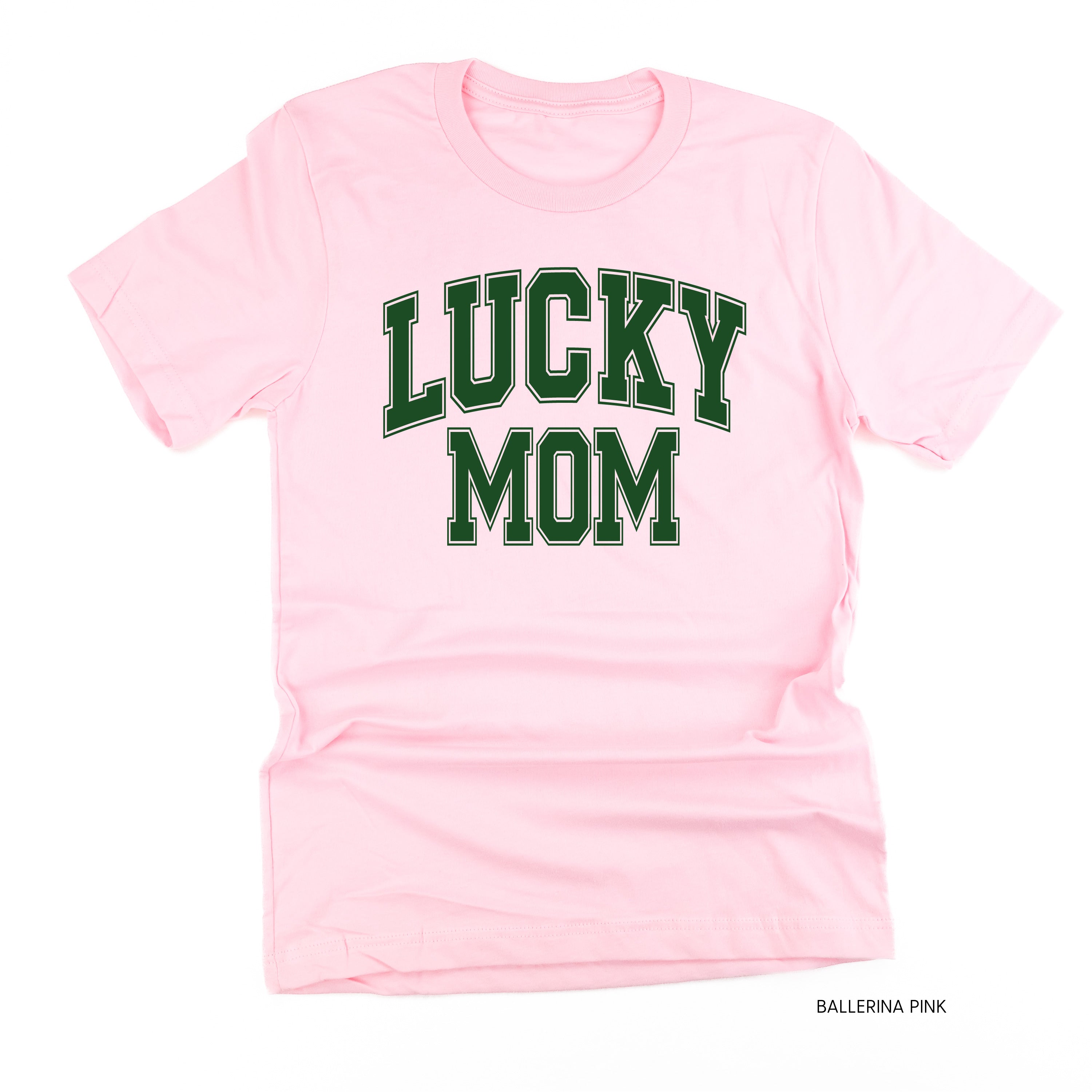 Lucky Mom - Varsity Outline - Unisex Tee Little Mama Shirt Shop