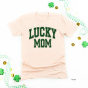 Lucky Mom - Varsity Outline - Unisex Tee Little Mama Shirt Shop