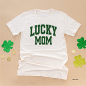 Lucky Mom - Varsity Outline - Unisex Tee Little Mama Shirt Shop
